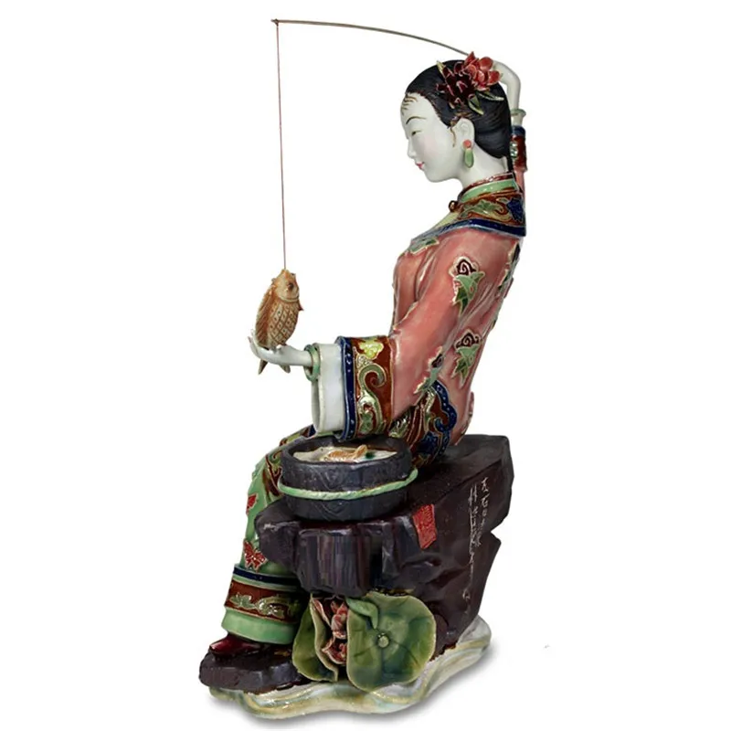 Антикварные Коллекционные Фигурки с красивым ангелом китайская фарфоровая