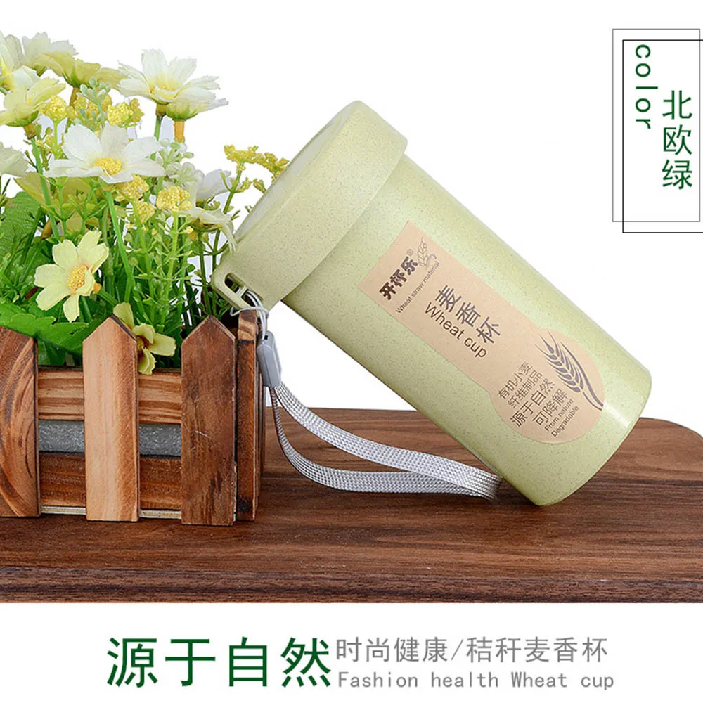 350 мл портативная бутылка для воды природа Пшеничная солома и напитков контейнер