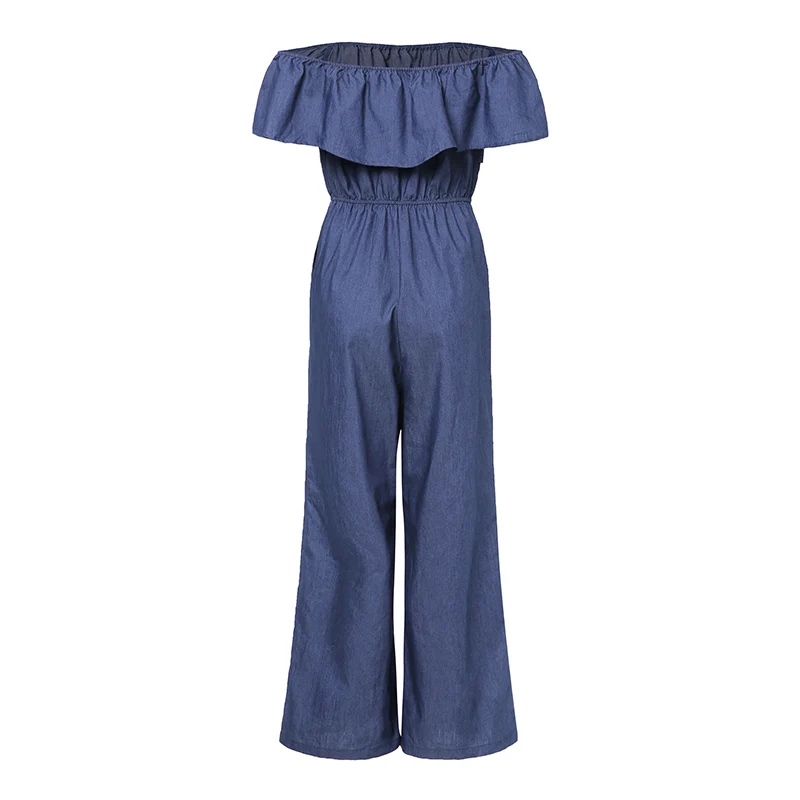 

2021 VONDA Summer Women Rompers Sexy Off The Shoulder Playsuits Bohemian Overalls S-5XL Long Pantalones Femme Loose Jumpsuits