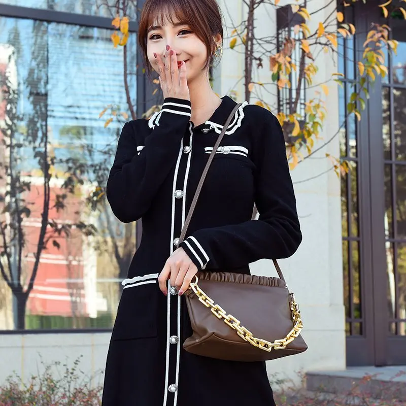 

OLSITTI Solid Color High Quality Pu Leather Shoulder Bags for Women 2021 Designer Luxury Clutch Bag Fashion Wild Cloud Bag