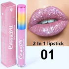 Двухсторонний блеск для губ, подводка для губ, карандаш, алмазная блестящая помада, стойкая антипригарная чашка, Макияж для губ 2 в 1, косметика