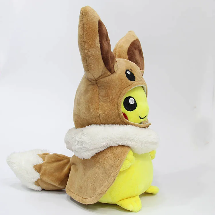 30 см карманные животные Пикачу Косплей Eevee плюшевые игрушки Gengar мягкие куклы Eevee с плащом Cos игрушка Пикачу детский подарок SA1884