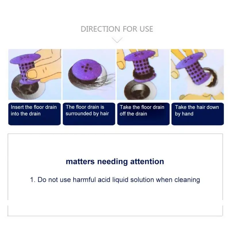 

Bathroom Drain Anti Clogging Hair Catcher Plug Sink Strainer Filter Drain Filter Sewer Dredge Device Shower Hair Stopper Bath
