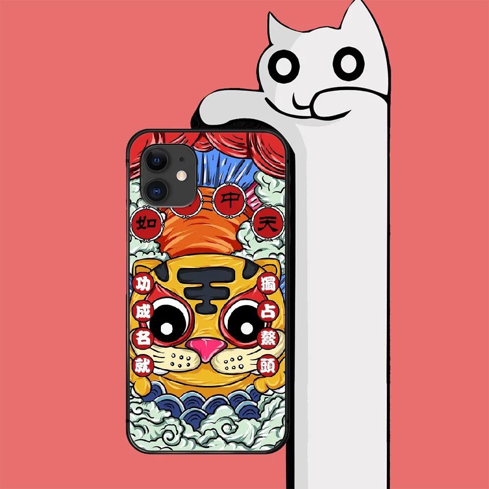 

Chinese Red Lucky Phone Case Cover For Iphone 6 6S 7 8 11 12 Se 2020 X Xs Xr Pro Max Plus Mini Black Black Cell Trend Soft