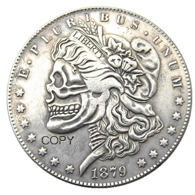 US Hobo 1879o Morgan Dollar skull zombie skeleton Silver Plated Copy Coins | Дом и сад