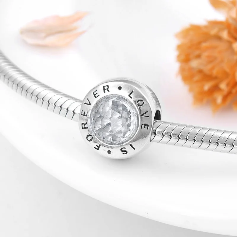 Высокое качество Прозрачный Циркон LOVE IS шармы &quotнавсегда&quot бусины 925
