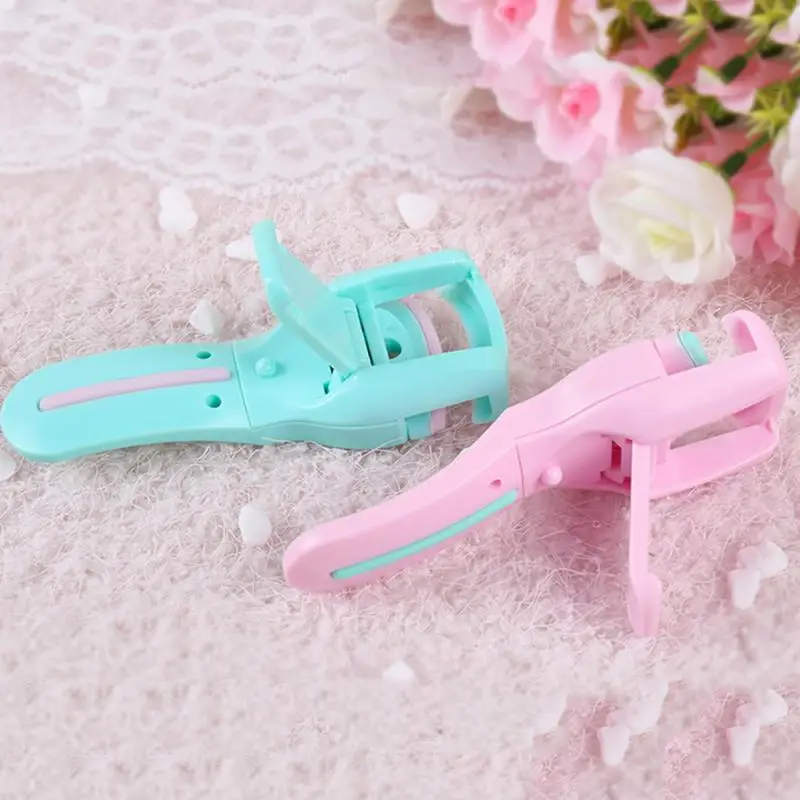 

1PC Portable Plastic Eyelash Curler With Two Rubber Pad Lasting Curling Eyelash Clip False Eyelash Auxiliary Equipment 2 Colors