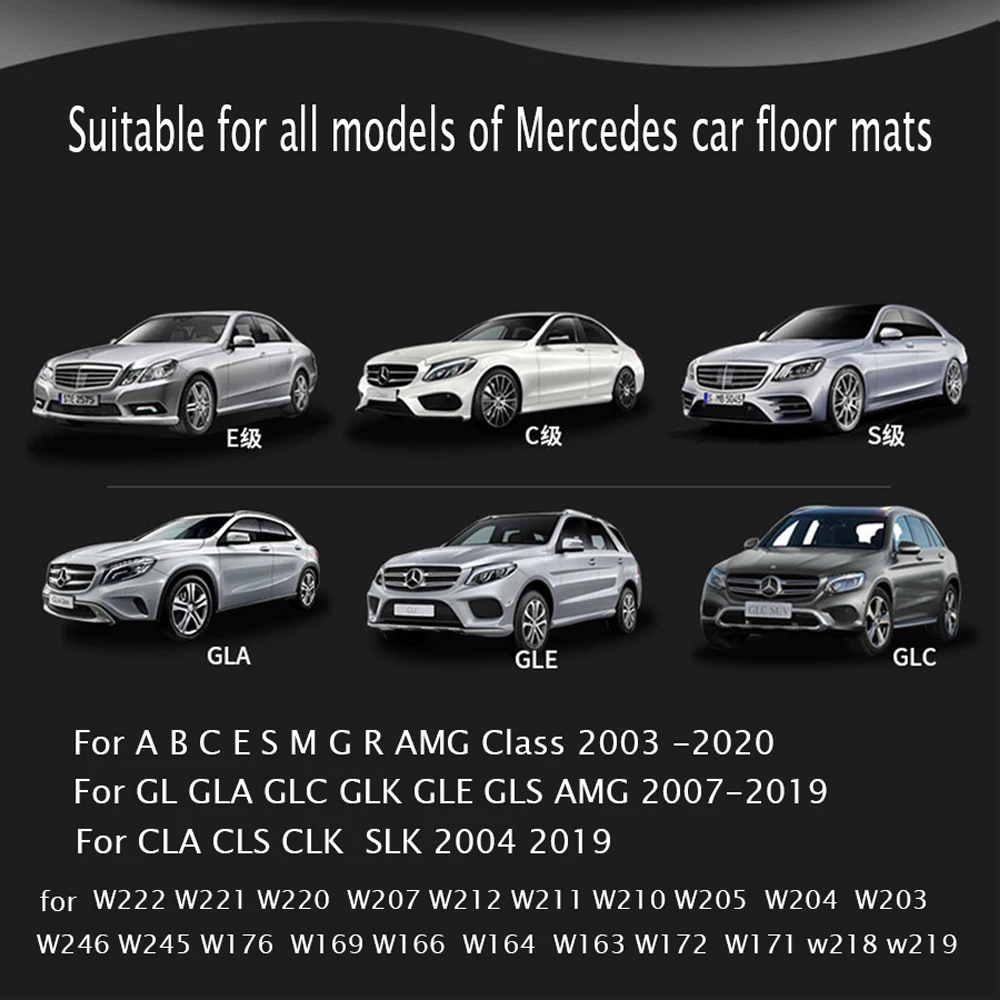 3D Автомобильные Коврики для Mercedes Benz Логотип Viano ABCEGSR V W204 W205 E W211 W212 W213 Sclass CLA GLC ML GLA GLE GL GLK Car-carpe