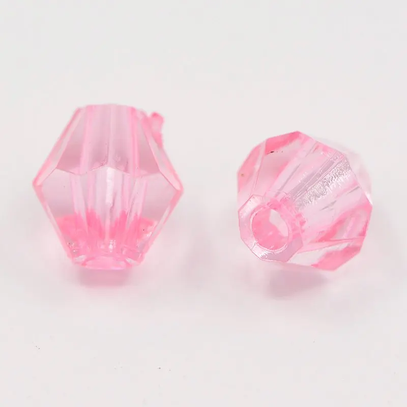 

500g Faceted Bicone Transparent Acrylic Beads Dyed Pearl Pink 6mm Hole: 1mm about 4300pcs/500g