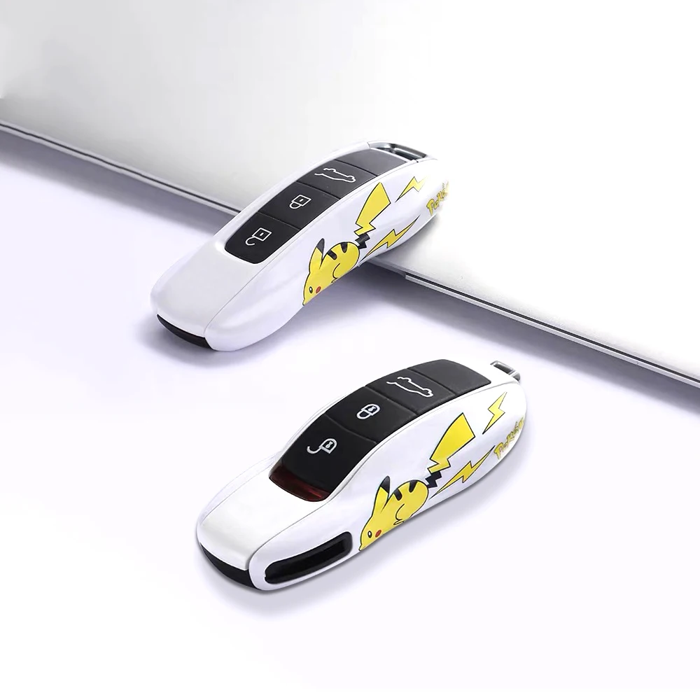 

Key Case Cover For Porsche Macan Cayenne Panamera Carman Boxster 911 9YA 971 White Remote Alarm Key Shell Key Holder Cover Cap