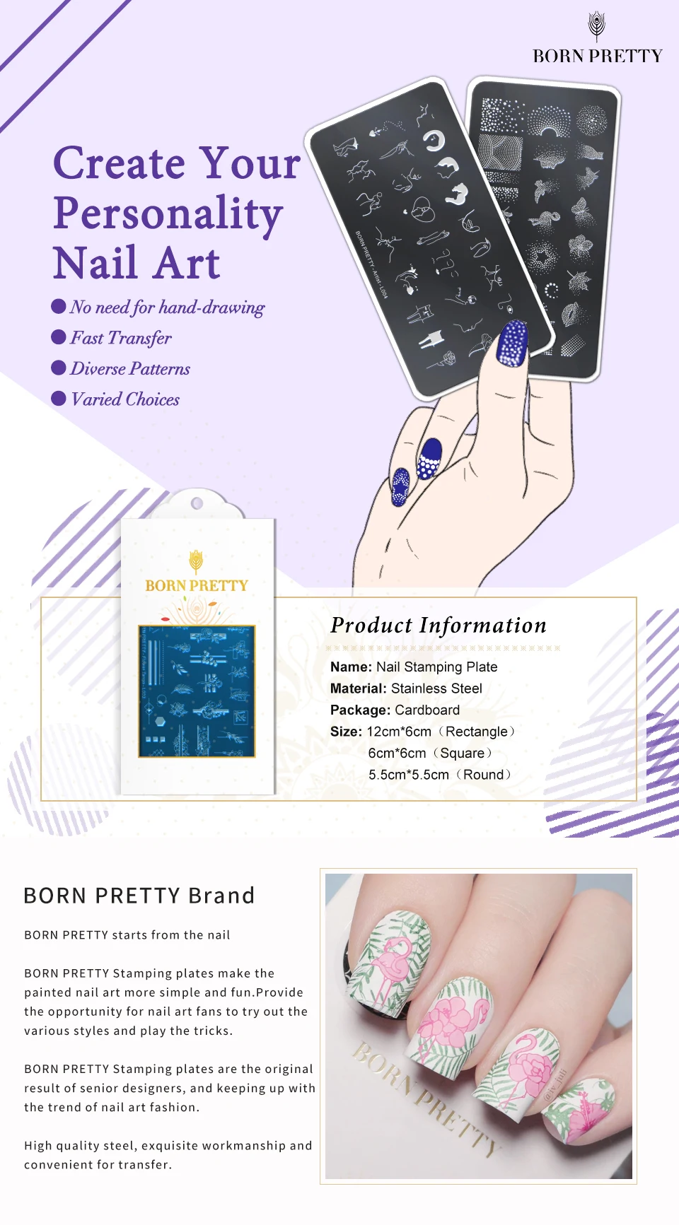 BORN PRETTY 12*6 см прямоугольник ногтей штамповка пластины цветок Танго изображение печати шаблон для стемпинга для нейл-арта Трафарет Инструмент DIY штамповка