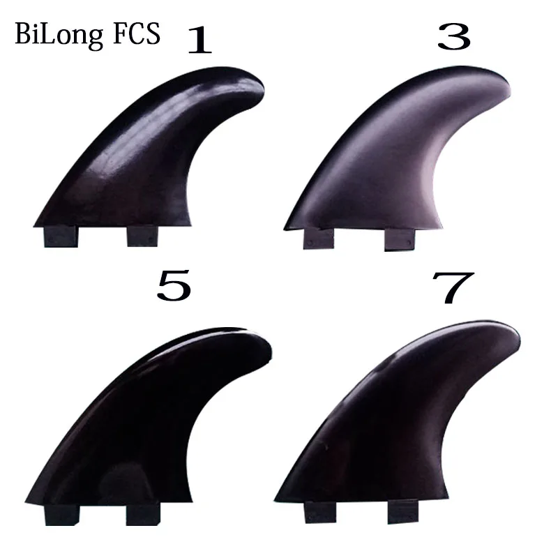 BiLong FCS перформер для серфинга плавники Tri fin нейлон+ стекловолокно черный для FCS коробка для серфинга плавники четыре размера серфинга