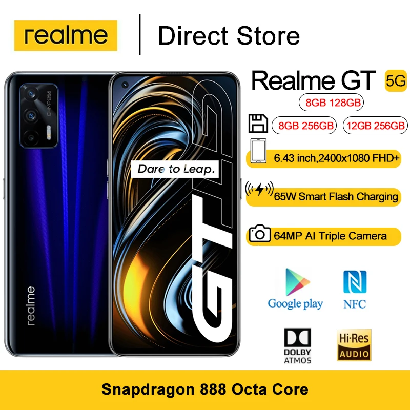 Смартфон Realme GT на Android 11 восемь ядер экран 6 43 дюйма камера 16 МП | Мобильные