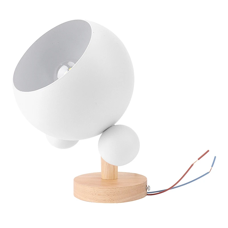 

Wood Wall Lamp,Nordic Style Bedside Simple Solid Wood Light Bedroom Children's Room Study Wall Balcony Stairs Lamp