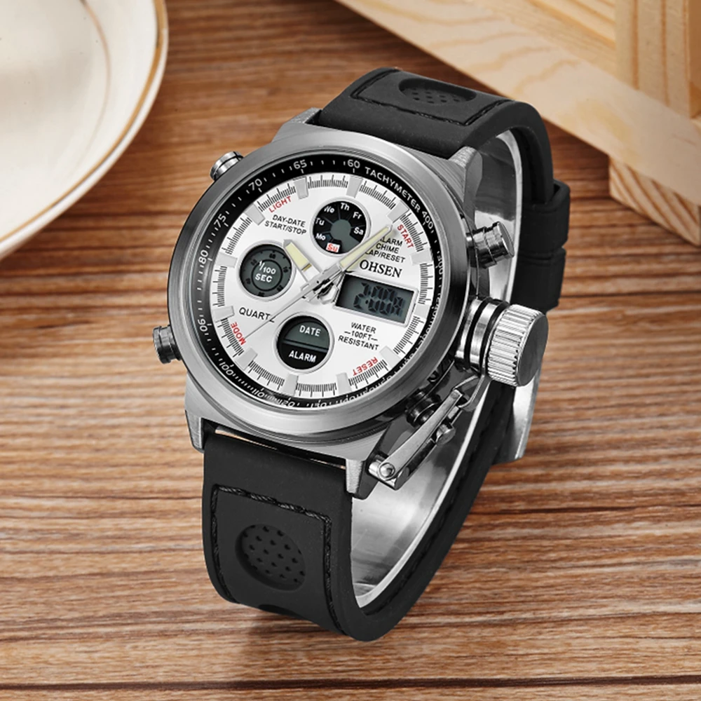 Часы наручные OHSEN Мужские Цифровые Кварцевые спортивные светодиодсветодиодный с