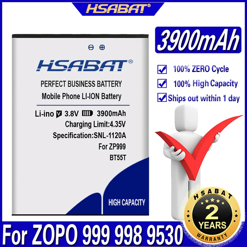 Аккумулятор HSABAT BT55T BT55S 3900 мАч аккумулятор для смартфонов ZOPO 999 998 9530 9520 3X ZP998 ZP999 ZP3X
