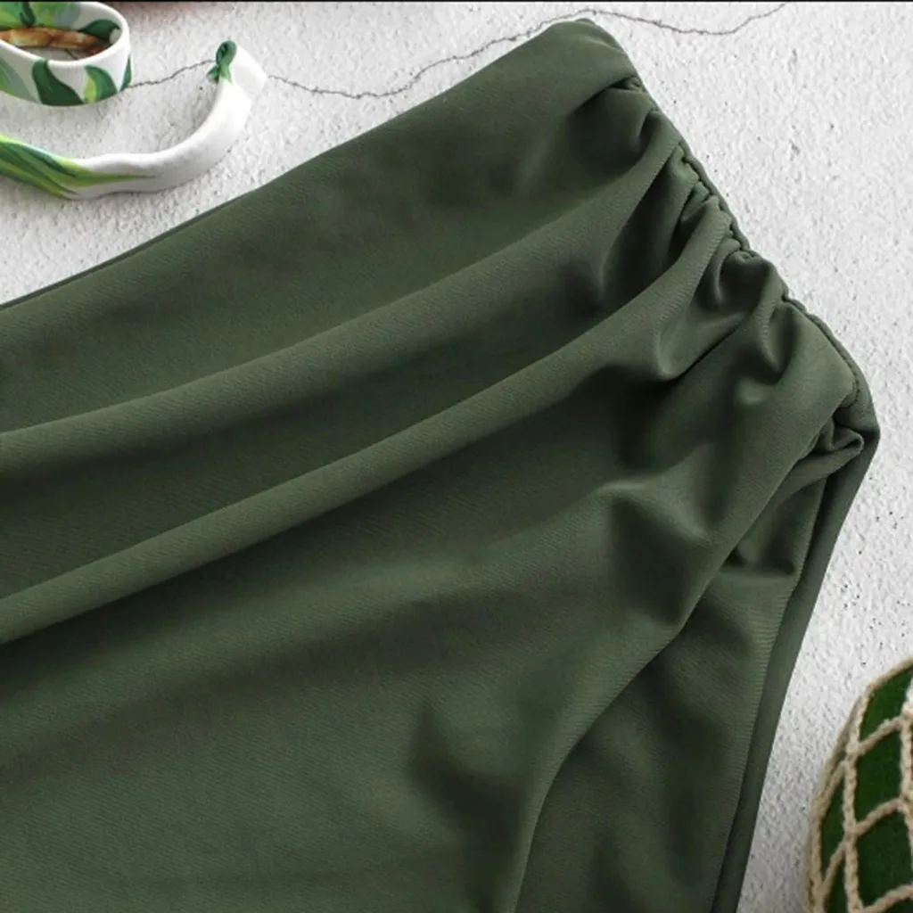 Женский купальный костюм Раздельный купальник с оборками и талией пикантный