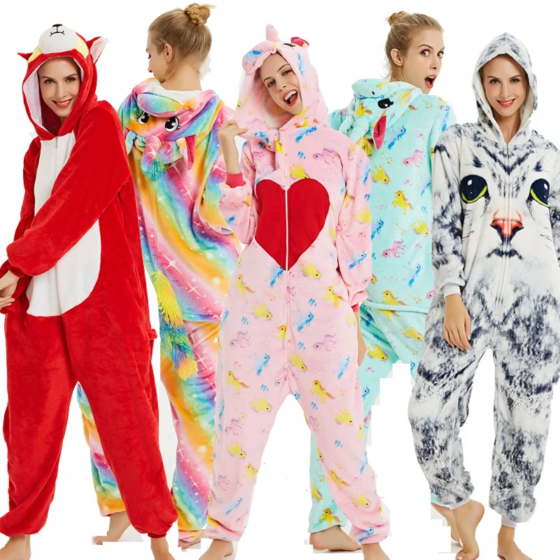 Пижама для взрослых Kugurumi Фланелевая пижама Кигуруми женщин |