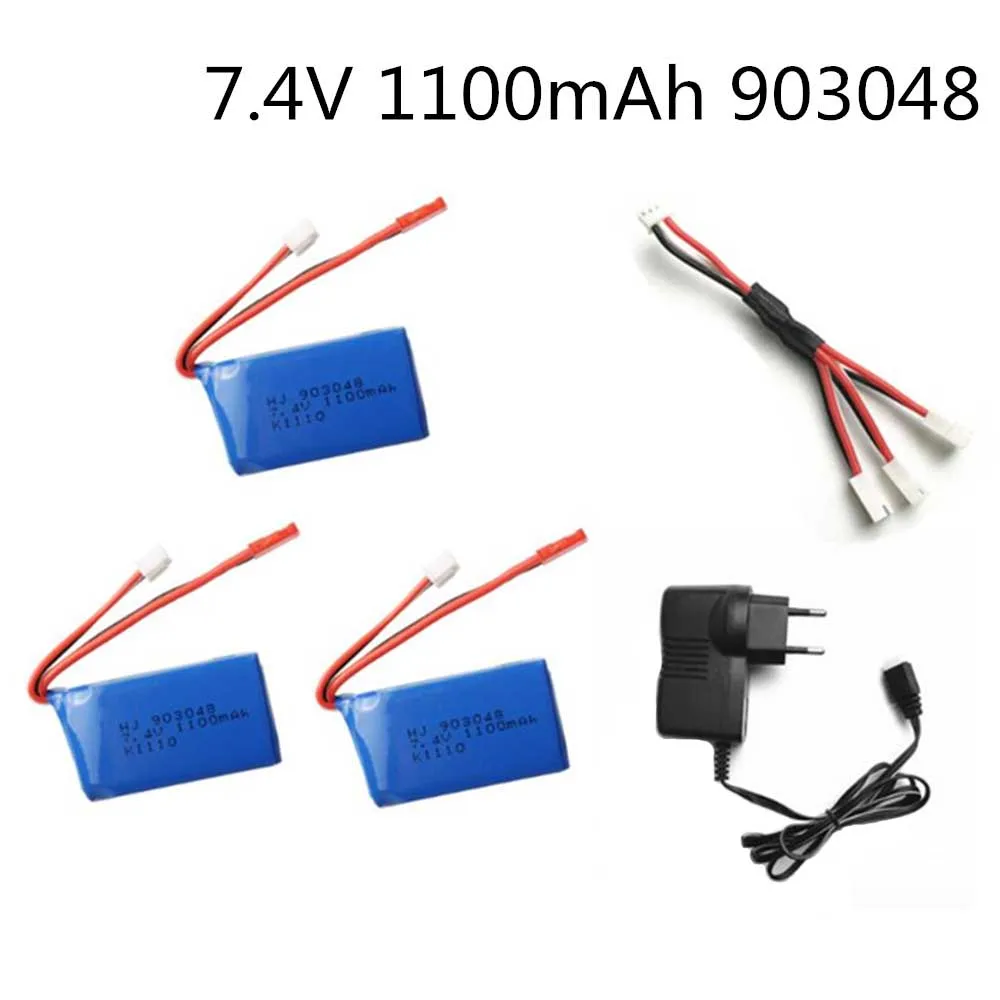 Аккумулятор 7,4 в 1100 мА · ч 25C LiPo + зарядное устройство для WLtoys A949 A959 A969 A979 V912 V913 V353 k929 V262 L959 T23 T55 F45, вертолет 903048 Аккумулятор 7,4 в 1100 мА · ч 25C LiPo + зарядное устройство для WLtoys A949 A959 A969 A979 V912 V913 V353 k929 V262 L959 T23 T55 F45, вертолет 903048