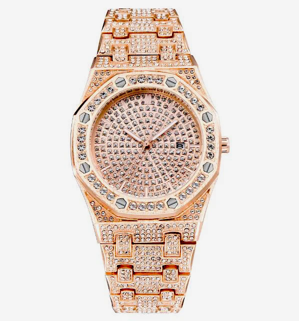 Мужские часы 2019 Роскошные брендовые дизайнерские кварцевые с бриллиантами для