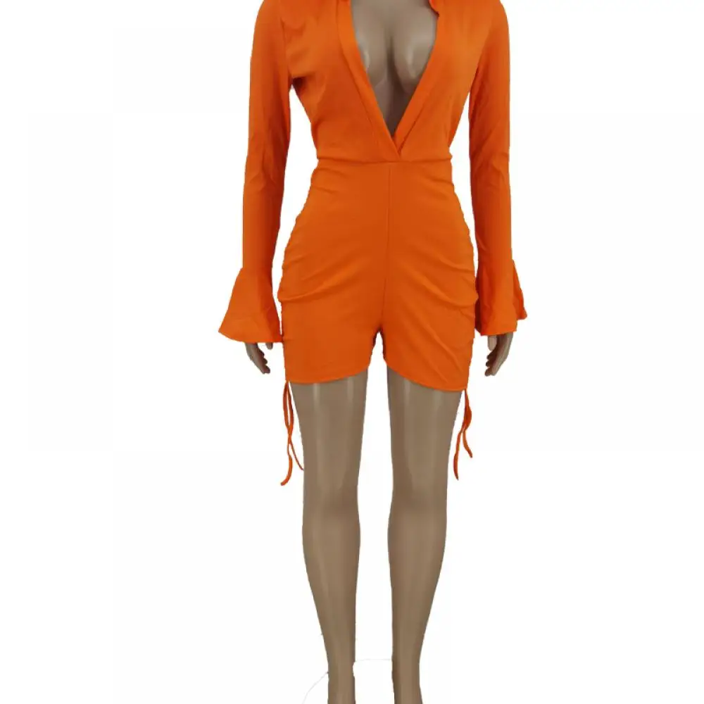 Женский Повседневный Комбинезон однотонный плиссированный комбинезон с