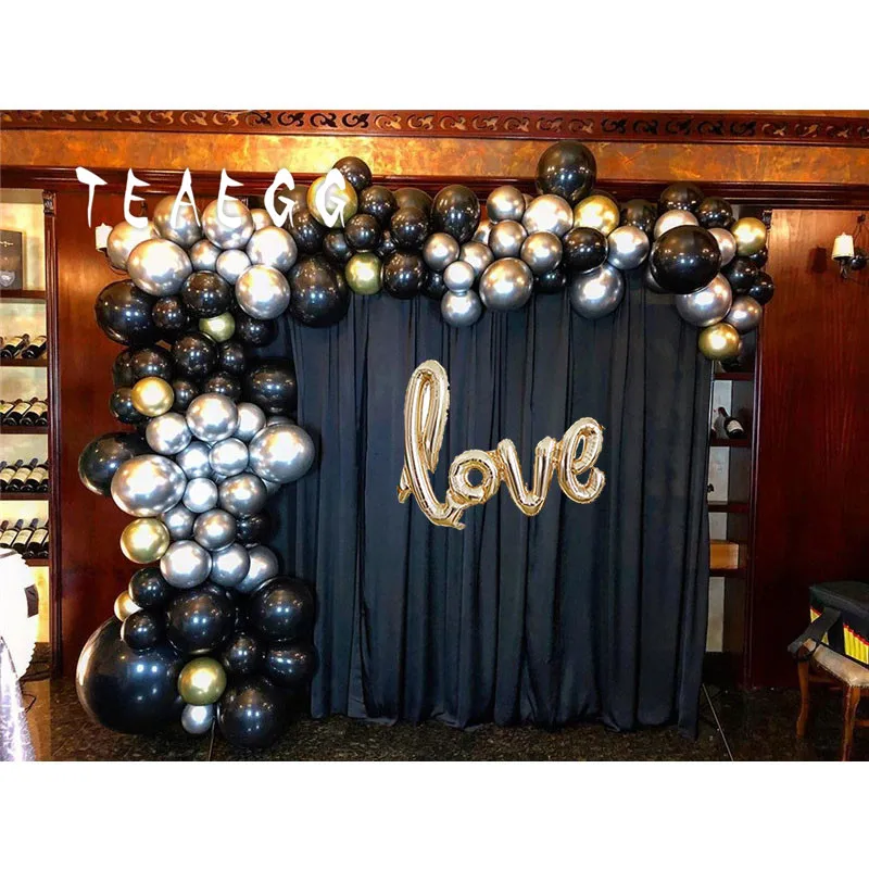 100 шт. хромированные Золотые/Серебристые Металлические воздушные шары гирлянды