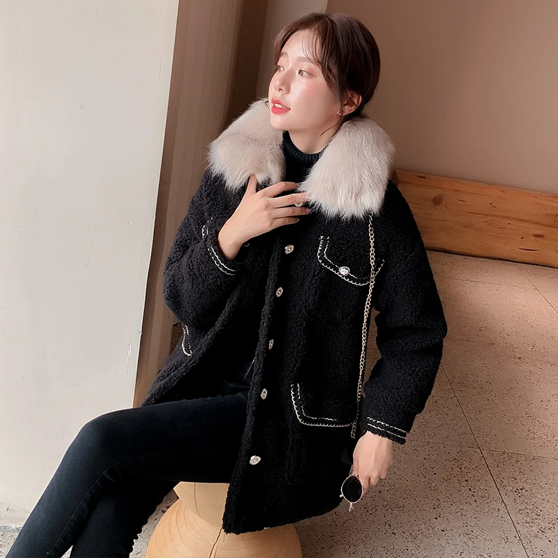 

2020 Autumn And Winter New Small Fragrant Lamb Wool Coat