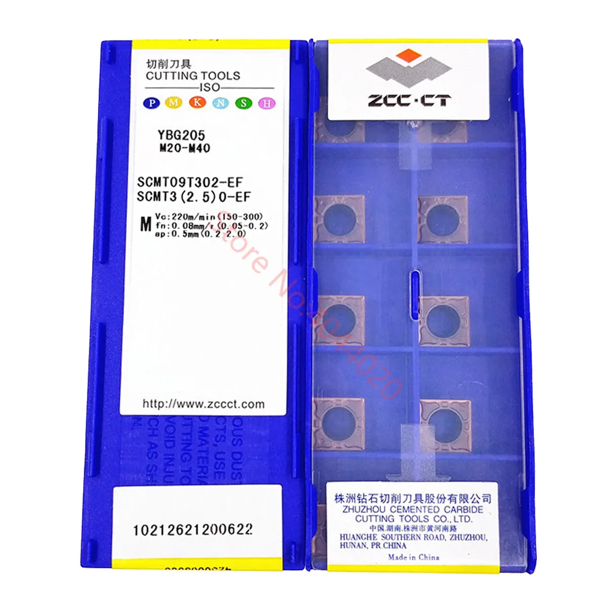 

ZCC.CT SCMT09T302-EF/SCMT09T304-EF/SCMT09T308-EF YBG205 Carbide Inserts 10Pcs CNC Lathe Tools