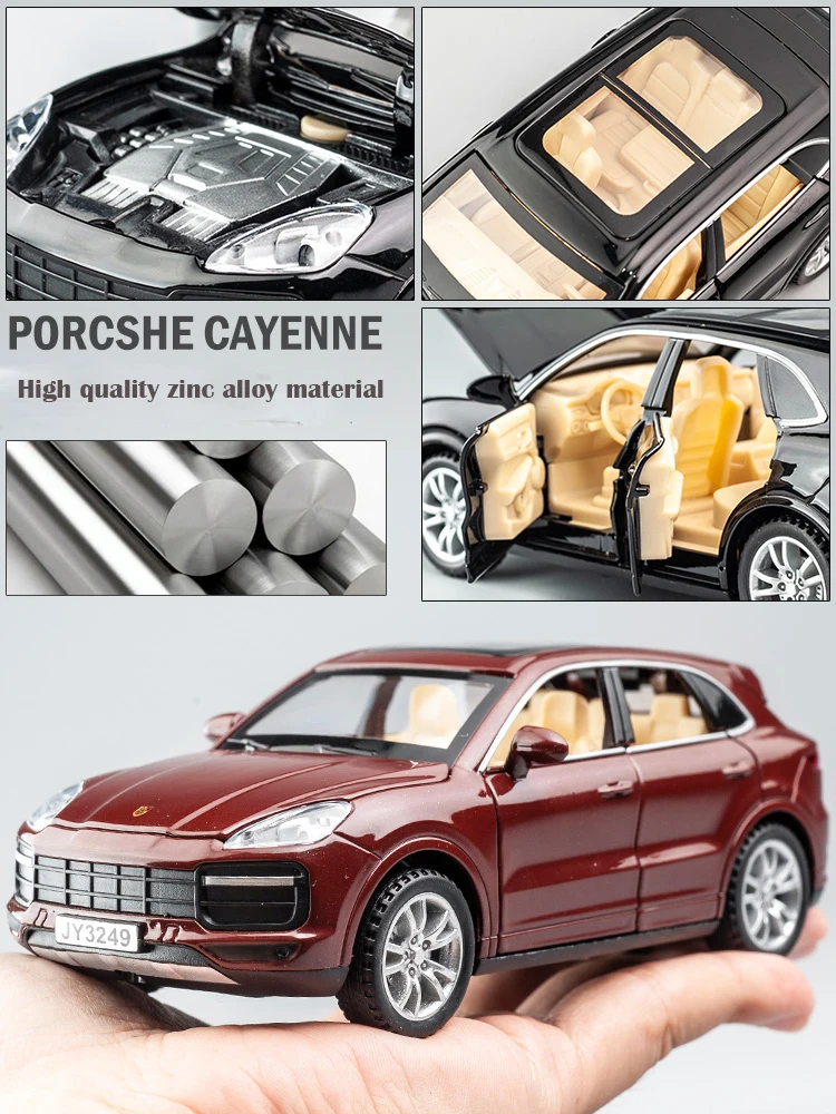 KIDAMI 1:32 Porsche Cayenne Diecast Car Model Children Toy Cars Decoration Pull Back with Sound and Light Gifts | Игрушки и хобби