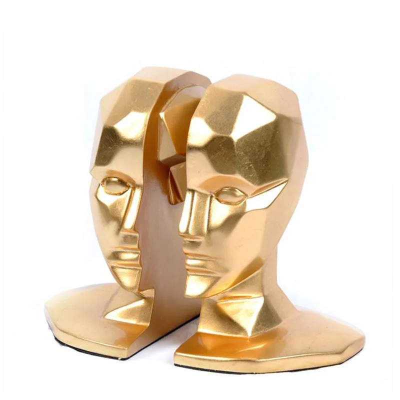

Postmodern Geometry Human Head Bookend Character Sculpture Avatar Book Stand Nordic Home Decoration Wedding Birthday Gift