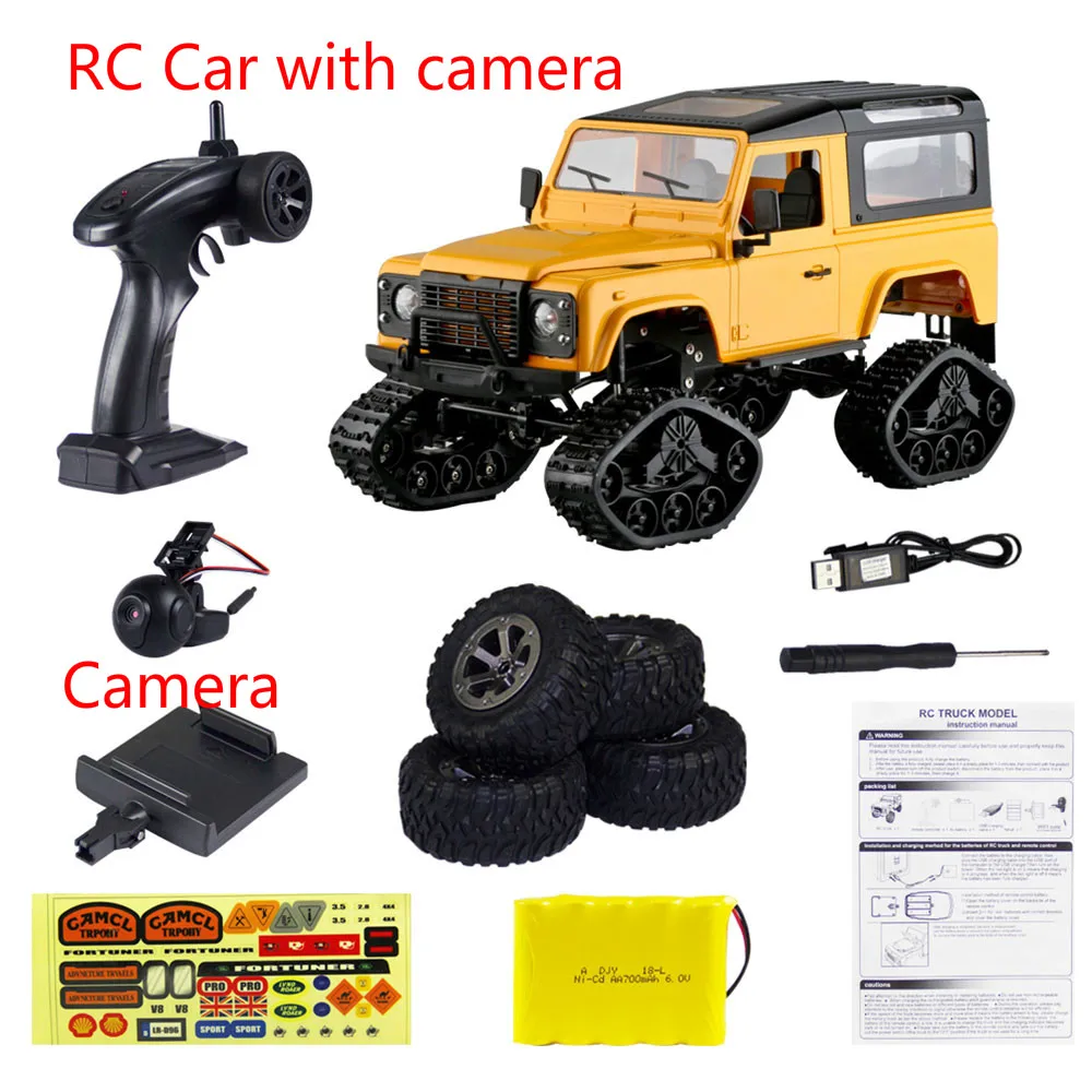Yellow with Camera 1:16, Электрический скоростной гоночный Радиоуправляемый автомобиль с WiFi 480P камерой, HD радио, пульт дистанционного управления, подъем по бездорожью, багги, грузовики, игрушки, Рождество - Цвет: Yellow with Camera