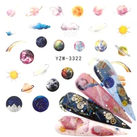 2022 new 1 pc water nail stickers mysterious starry series designs transfer sliders for nail watermark decals diy manicure