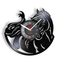 wild horse vinyl lp record wall clock for horse stable barn farmhouse equine art vinyl disk crafts decorative clock wall watch