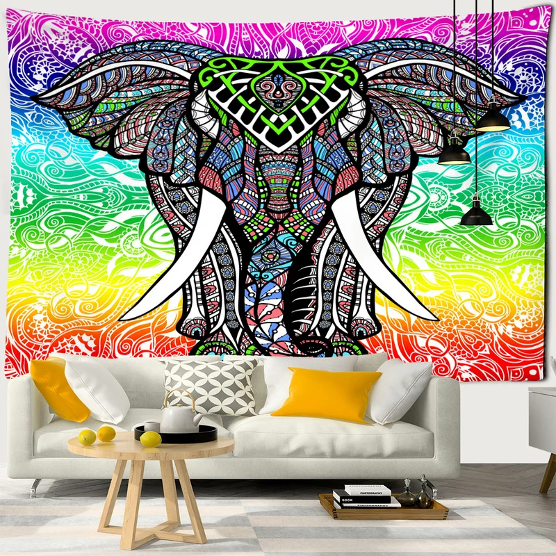 

Indian Mandala Tapestry Elephant Wall Hanging Bohemian Beach Picnic Carpet Blanket Camping Tent Travel Sleeping Mat Wall Decor