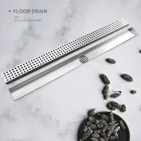 tile insert cover floor drain sus304 long linear rectangular shower drain with brick pattern grate