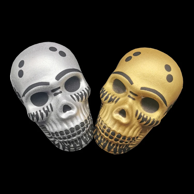 Сжимаемый мяч для снятия стресса из пенополиуретана с изображением черепа