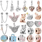 Новый милый кулон в виде сердца, крыльев, чемодана, Кита, подходящий для оригинального браслета Pandora, ожерелье, женское ювелирное изделие сделай сам, подарки