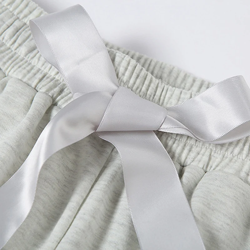 

Viifaa Square Neck Lantern Sleeve Crop Tee and Bow Front Pants Two Piece Set Women 2020 Autumn Casual Solid 2 Piece Sets