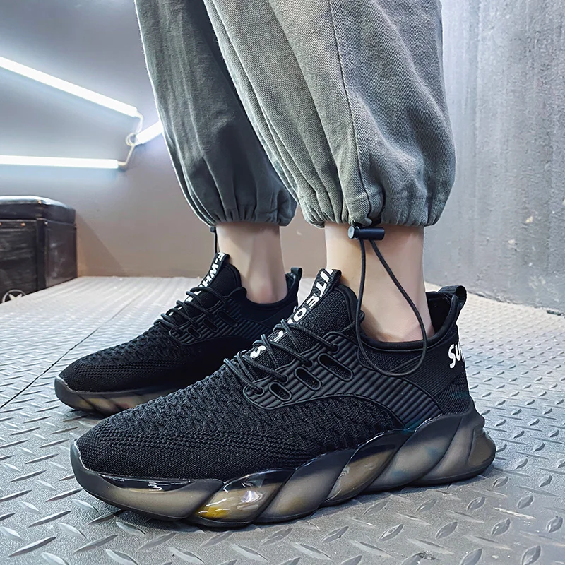 

Good Quality Mens Running Sneakers Breathable Big Boys Running Shoes Wearable Men Gym Sneakers Black Man Designer Shoes