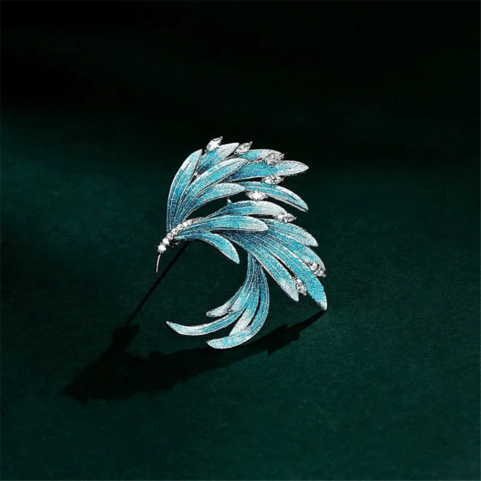 

Creative Phoenix Tail Alloy Brooches Female Chinese Style Retro Corsage Brooch Pin Gradient Clothing Accessories