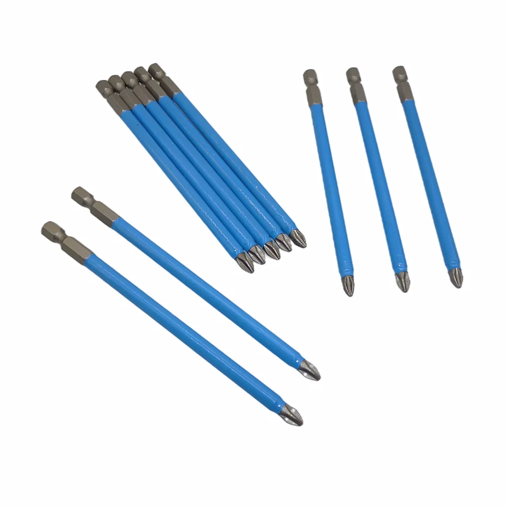 

10pcs PH2 Single Side Phillips Screwdriver Bits Set Quick Release 1/4" Hex Shank Magnetic Anti Slip Screwdriver Bits 125mm Long