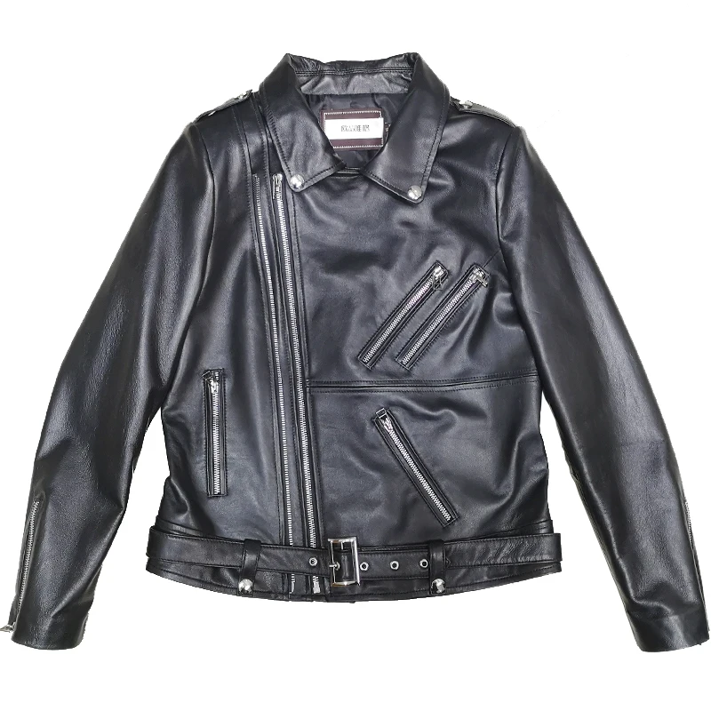 Genuine Leather Jacket Women Natural Real Sheepskin Ladies Coat Autumn Winter Motorcycle Zipper Soft Outerwear Female Plus Size