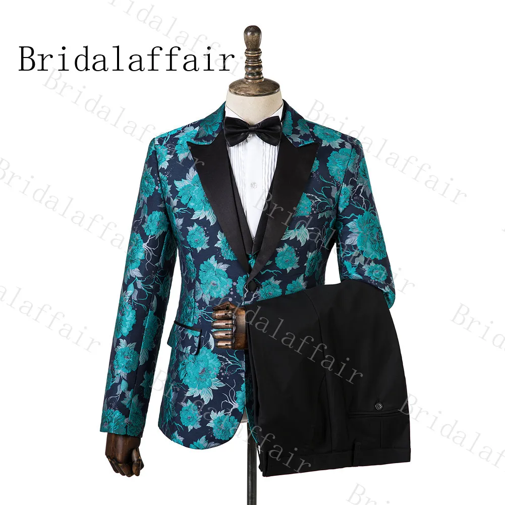 as image color-18 Bridalaffair блестящие озерно-голубой Для мужчин костюмы комплект из 3 предметов осень банкет серии жениха мужской мундир для свадьбы Для мужчин вечерние костюмы заостренный лацкан - Цвет: as image color-18