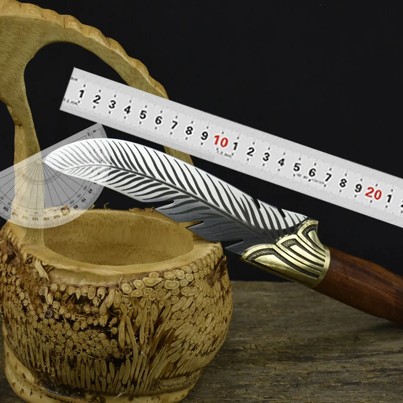 Longquan 6.5 Inch Viking Knife 7Cr17MoV Handmade Forged Steel Kitchen Knives Sharp Utility Hunting Beautiful With Patterns | Дом и сад