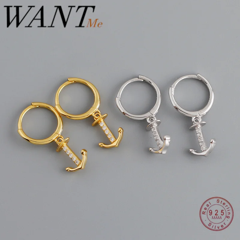 WANTME настоящие серьги из серебра 925 пробы минималистские подвески в виде корабля