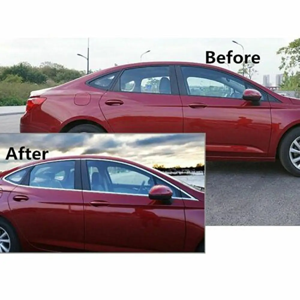 Декоративная хромированная лента для окна автомобиля 15 м ПВХ цвет в ассортименте