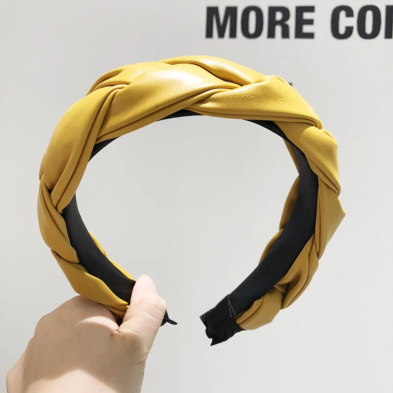 

Cross-Border Hot Sale Twist Knot Headband European and American New Litchi Peel Wide-Brim Hair Accessories Face Wash Hair Bands