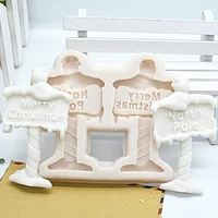 1 pc christmas street signs silicone cake molds resin mold baking accessories cake decorating tools fondant molds ftm1288