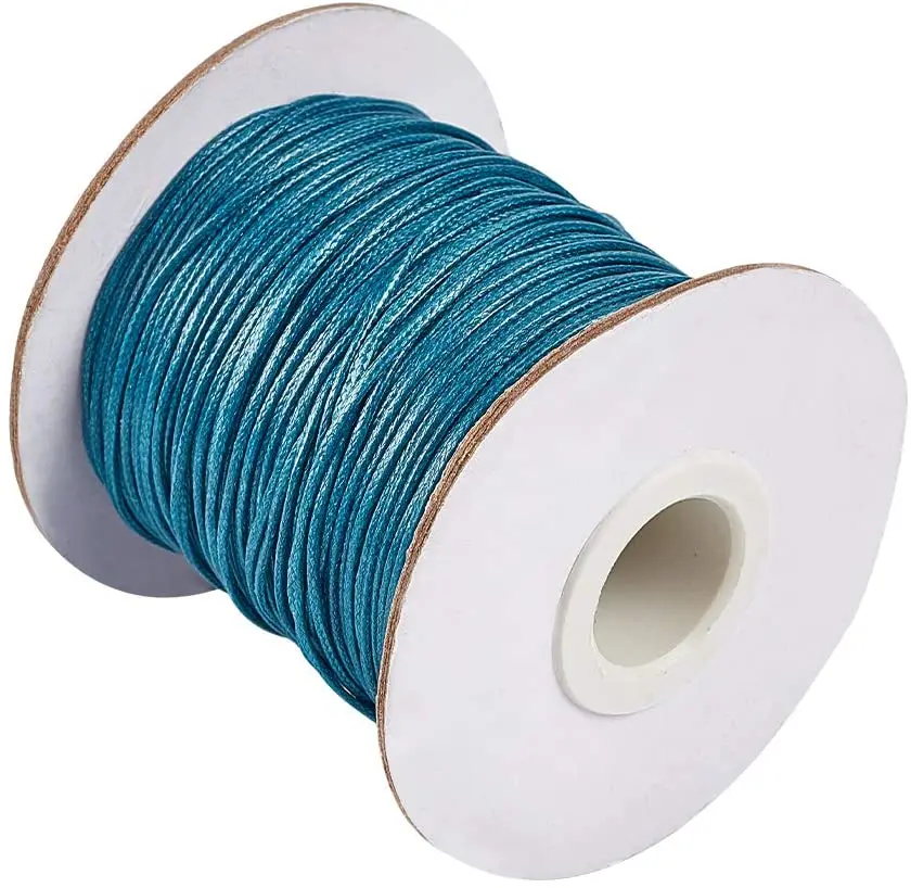 

About 88yards/roll 1mm Waxed Polyester Cord Korean Waxed Cord Teal Thread Thread Bead Cord for Jewelry Bracelets Craft Making