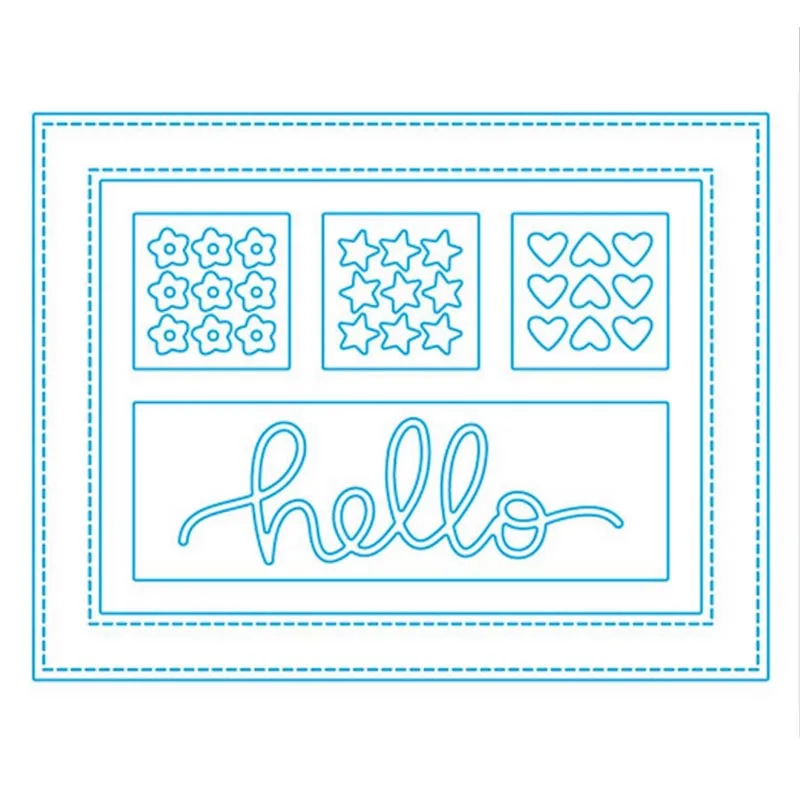 4 окна в рамке цветы звезды сердца узор металлические Вырубные штампы трафареты